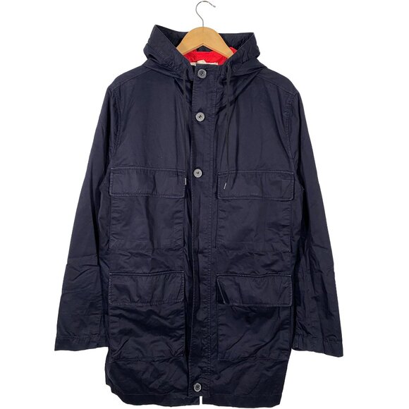 MARNI at H&M Lightweight Full Zip Hooded Cargo Parka Navy men's size 40R / M - Picture 1 of 6